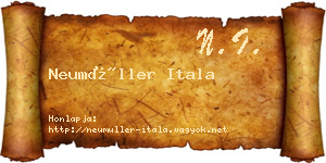 Neumüller Itala névjegykártya